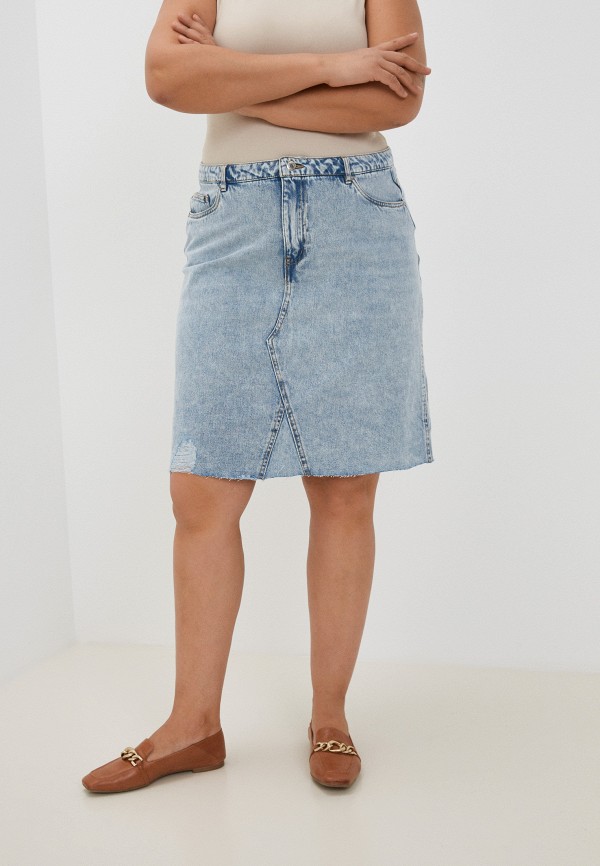 женская джинсовые юбка vero moda curve, голубая