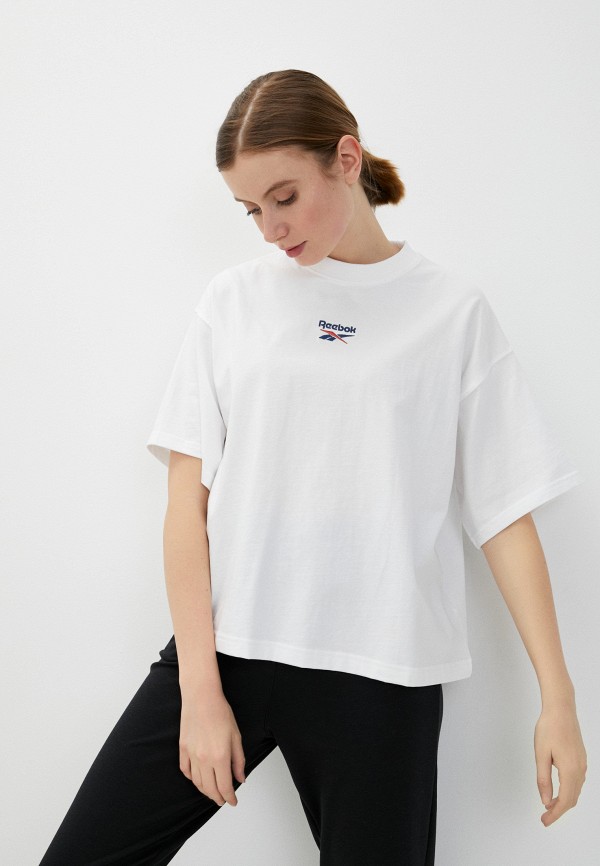 женская спортивные футболка reebok classic, белая