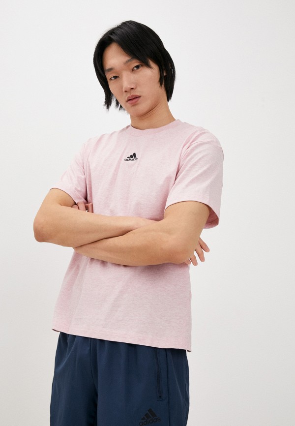 мужская спортивные футболка adidas, розовая