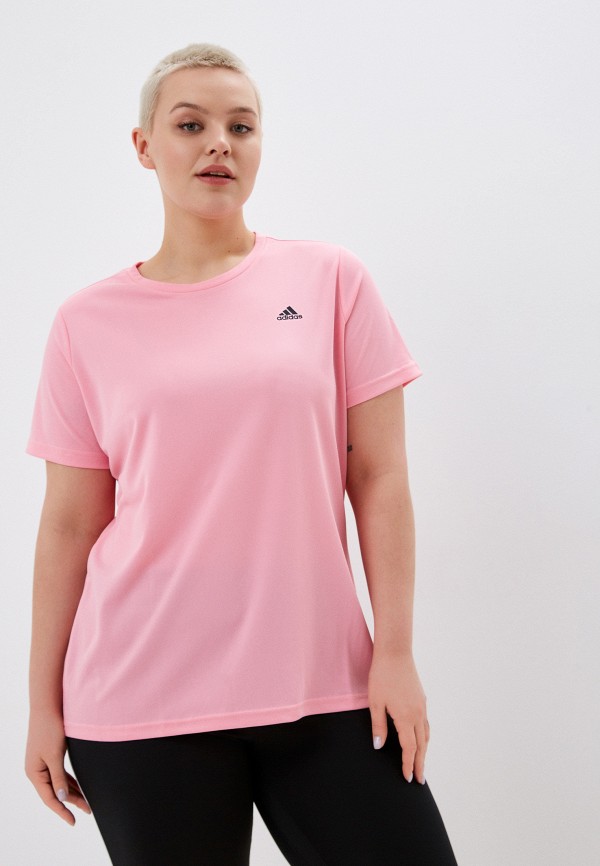 женская футболка adidas, розовая