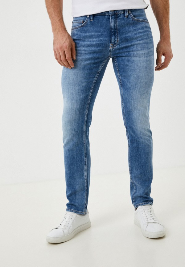 мужские зауженные джинсы marc o’polo, голубые