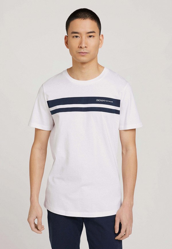 мужская футболка с коротким рукавом tom tailor, белая