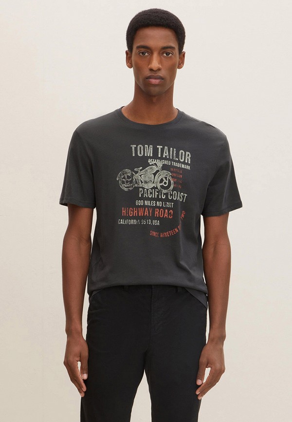 мужская футболка с коротким рукавом tom tailor, серая