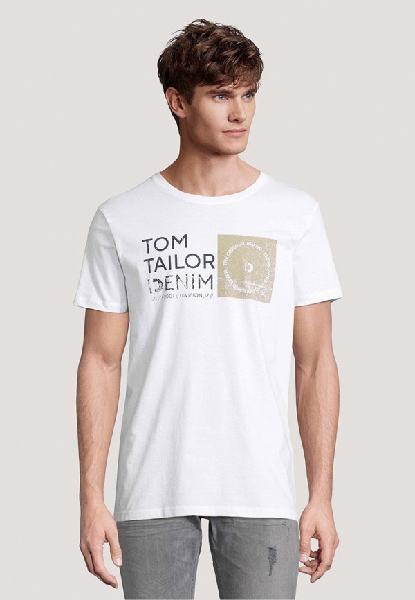 мужская футболка с коротким рукавом tom tailor, белая