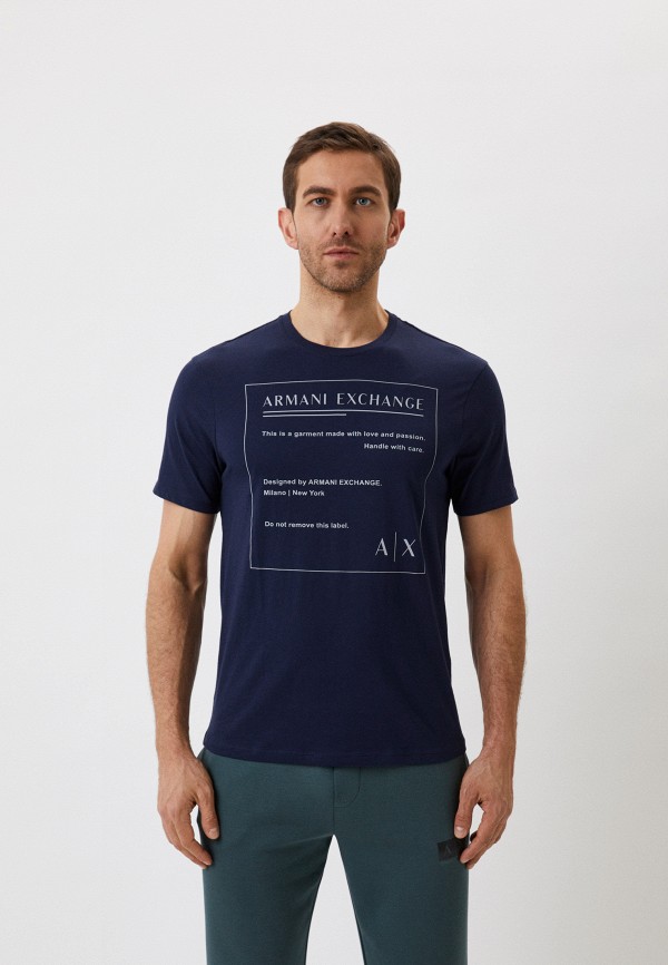 мужская футболка armani exchange, синяя
