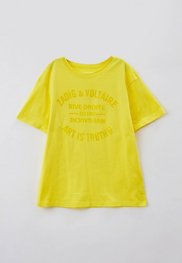 футболка с коротким рукавом zadig & voltaire для мальчика, желтая