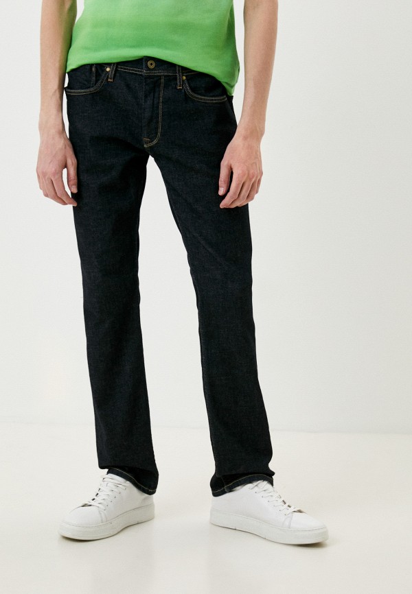 мужские зауженные джинсы pepe jeans london, синие