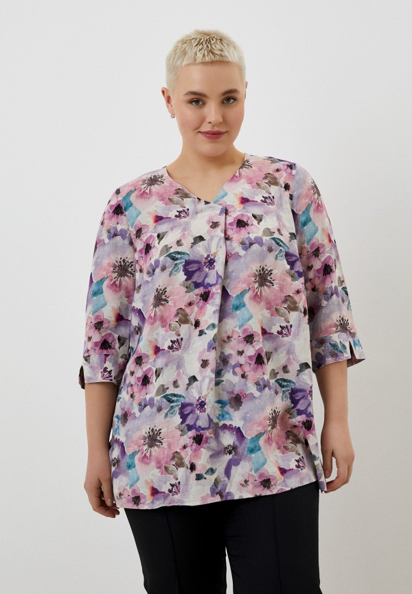 женская блузка ulla popken, разноцветная