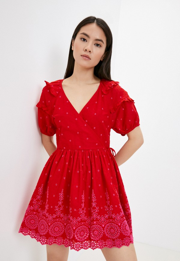 женское платье topshop, красное