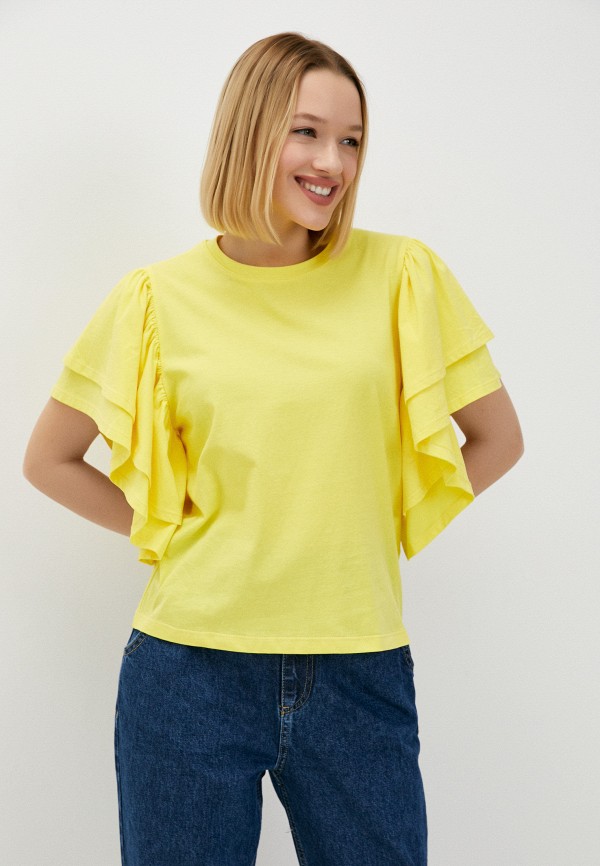 женская футболка silvian heach, желтая