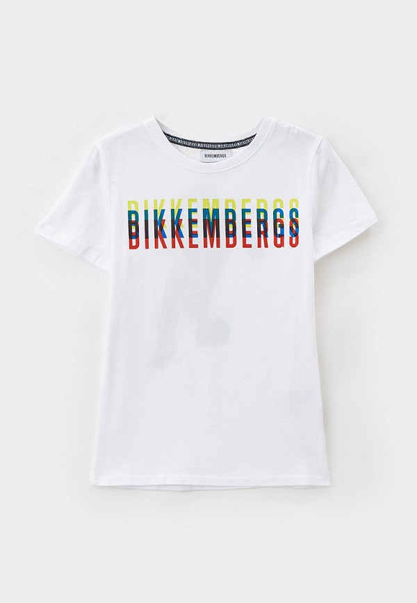 футболка с коротким рукавом bikkembergs для мальчика, белая