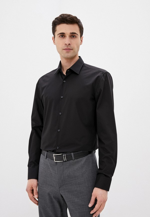 мужская рубашка с длинным рукавом hugo, черная