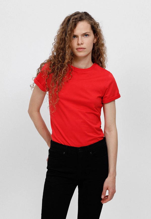 женская футболка hugo, красная
