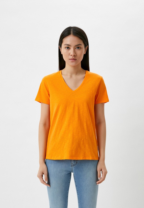 женская футболка boss, оранжевая