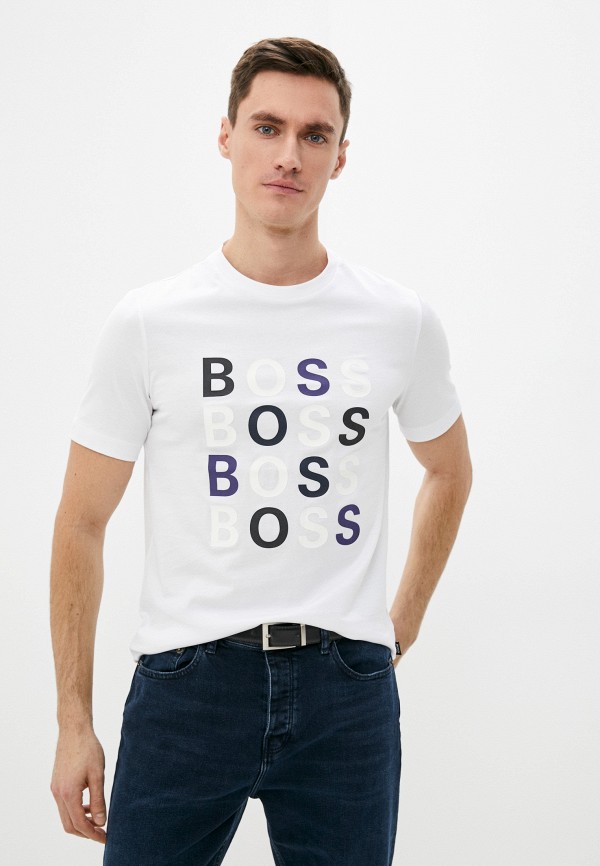 мужская футболка boss, белая