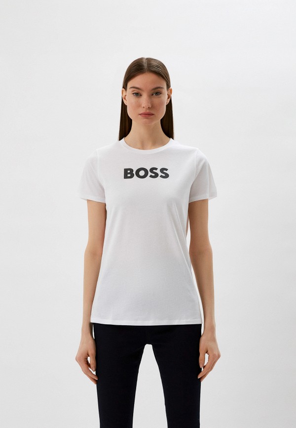 женская футболка boss, белая