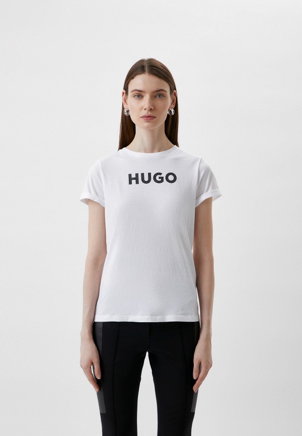 женская футболка hugo, белая