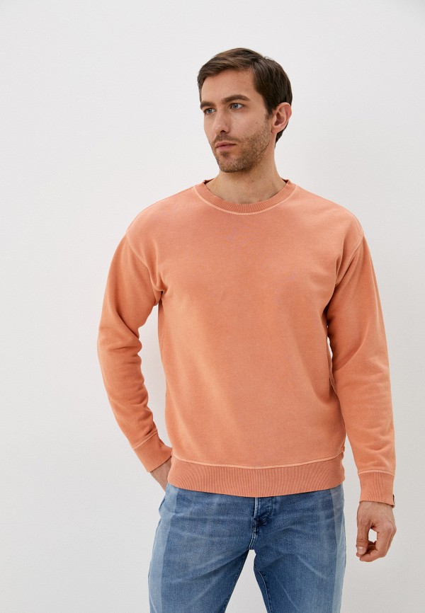 мужской свитшот united colors of benetton, оранжевый