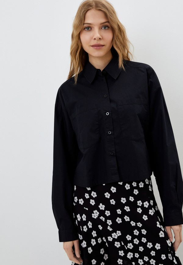 женская рубашка с длинным рукавом q/s designed by, черная