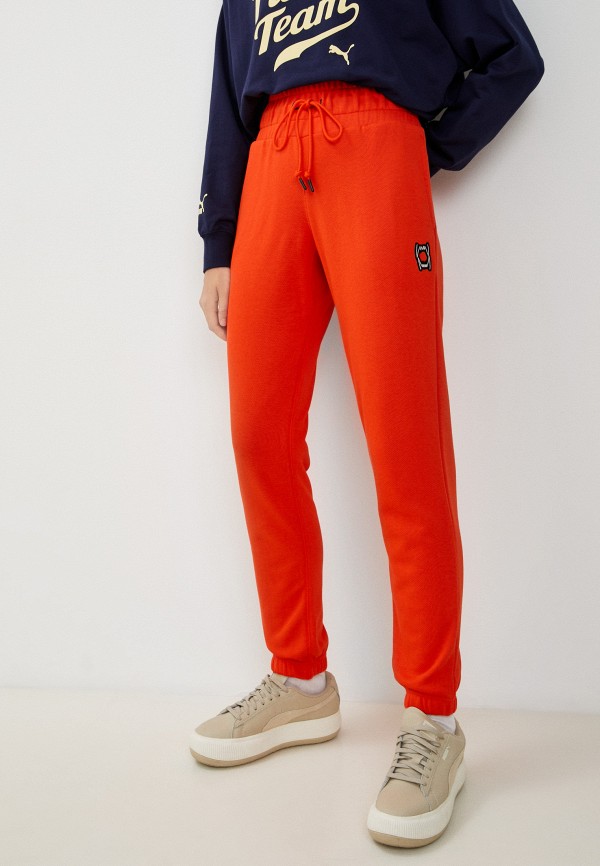женские спортивные брюки puma, оранжевые