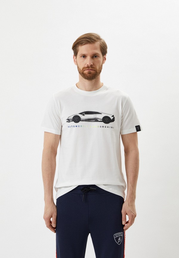 мужская футболка automobili lamborghini, белая