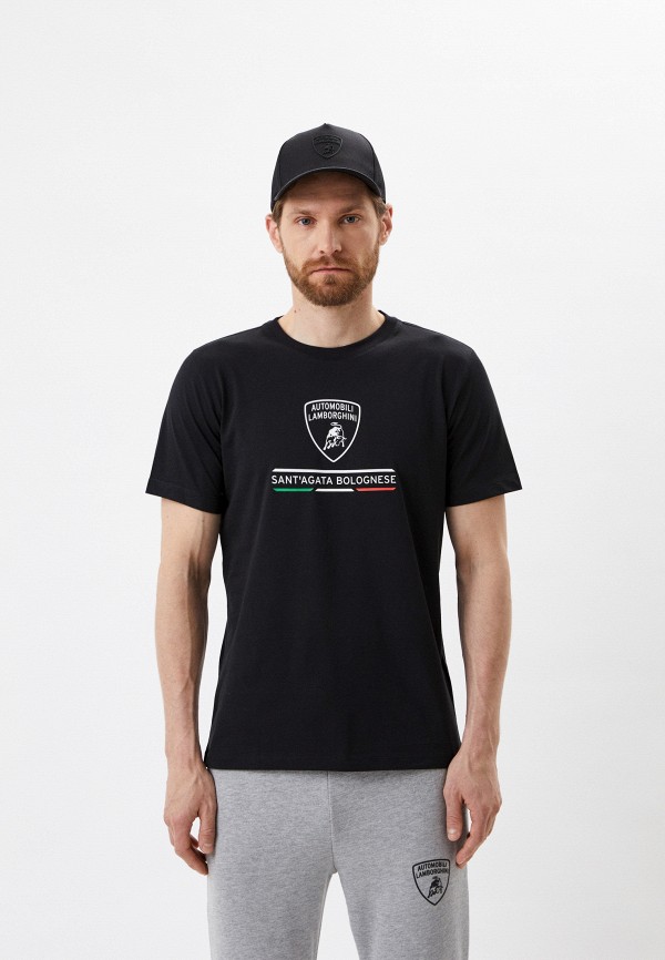 мужская футболка automobili lamborghini, черная