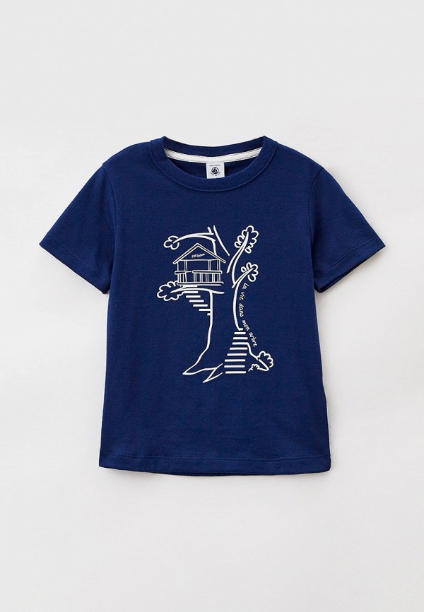 футболка с коротким рукавом petit bateau для мальчика, синяя