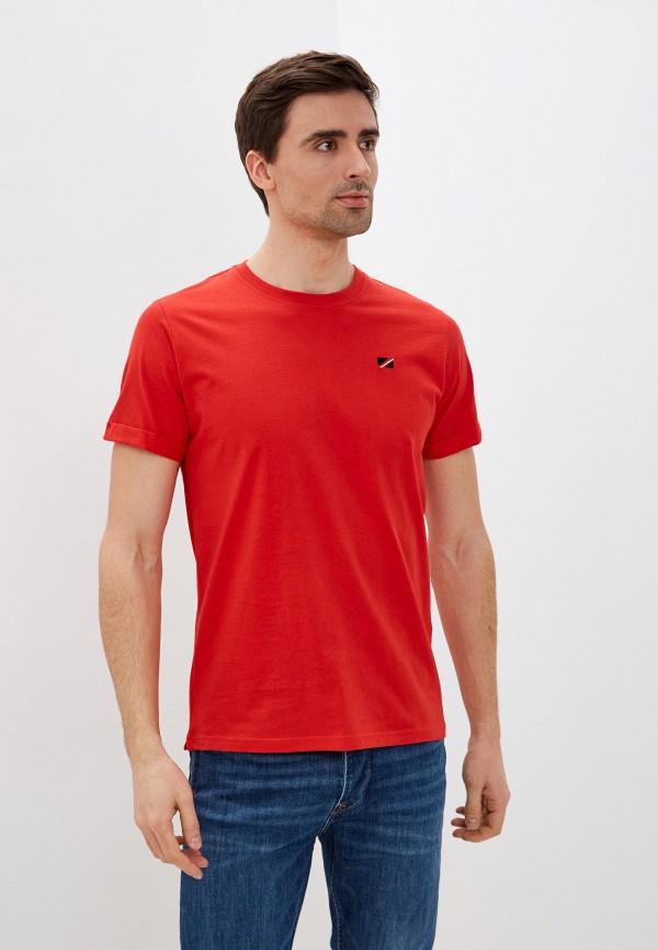 мужская футболка с коротким рукавом pepe jeans london, красная