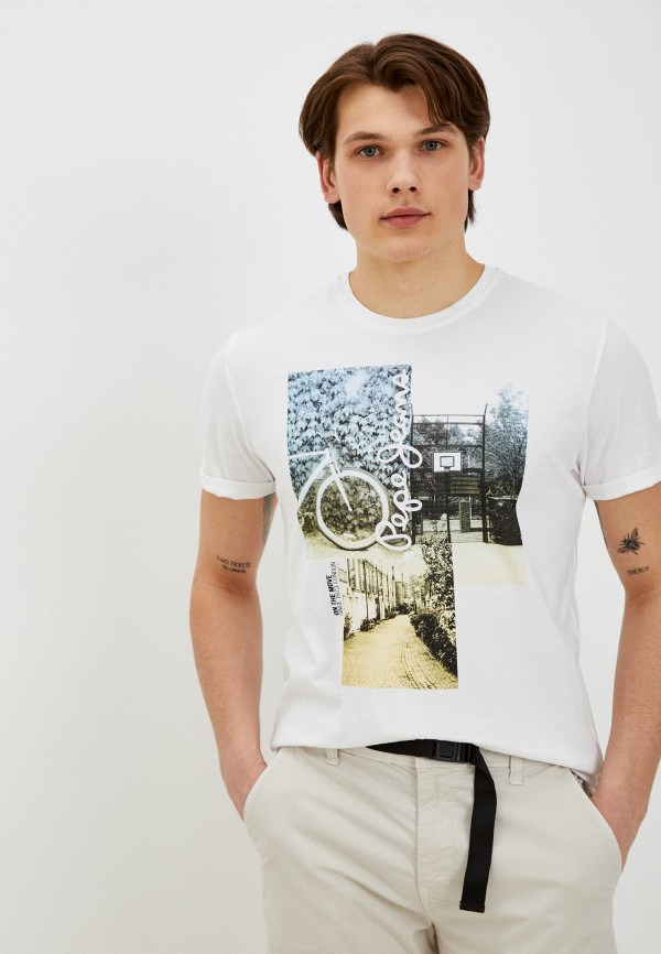 мужская футболка с коротким рукавом pepe jeans london, белая