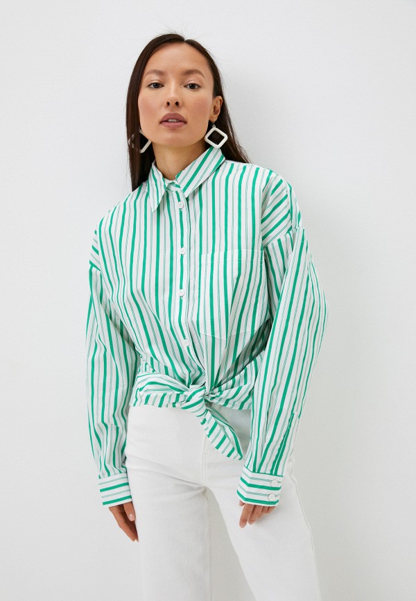 женская рубашка с длинным рукавом zarina, зеленая