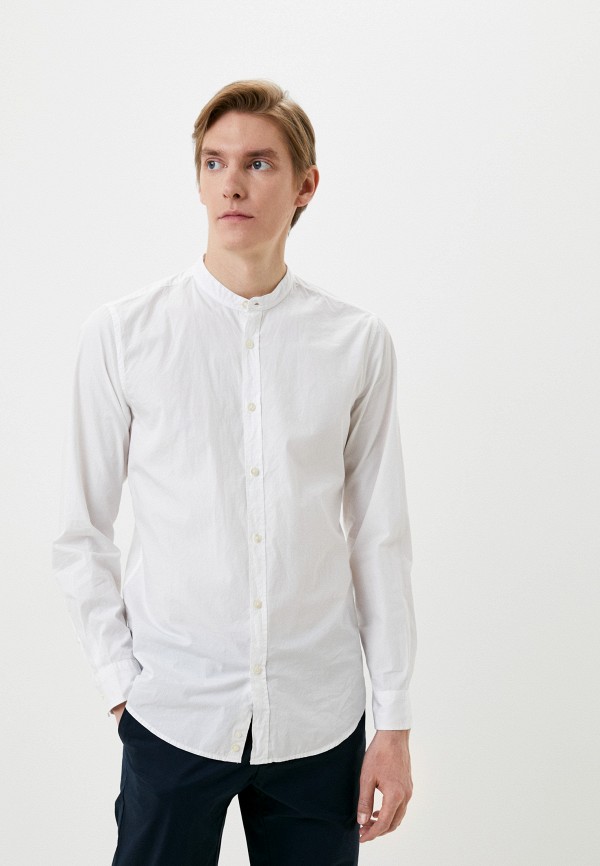 мужская рубашка с длинным рукавом united colors of benetton, белая