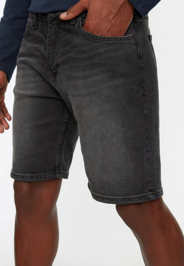 мужские джинсовые шорты trendyol, серые