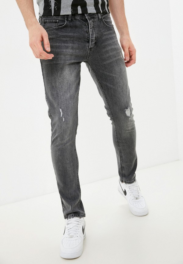 мужские зауженные джинсы trendyol, серые