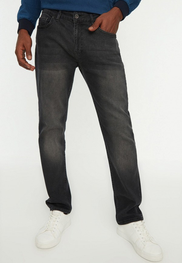 мужские прямые джинсы trendyol, серые