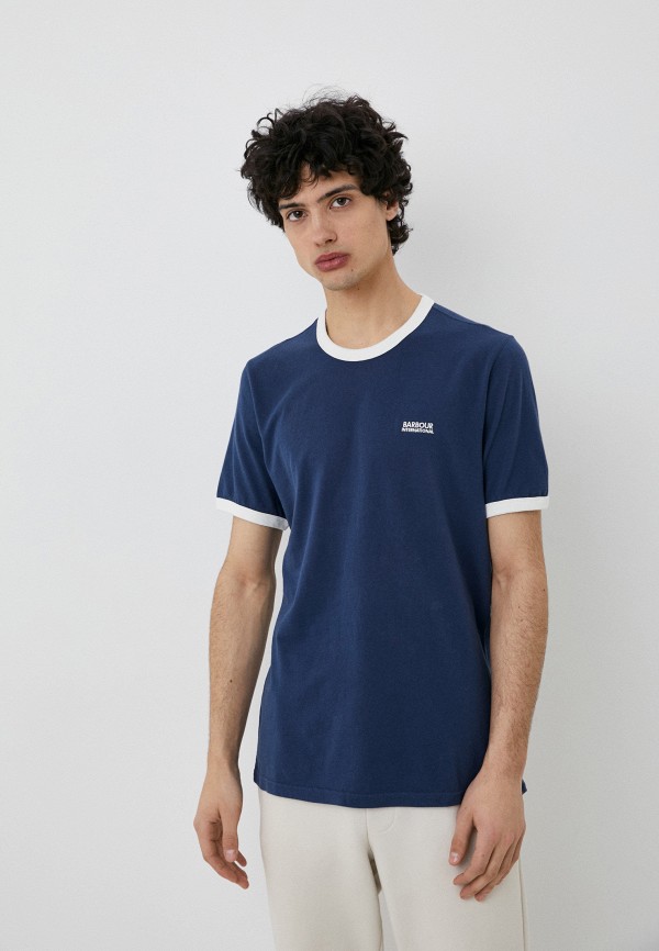 мужская футболка с коротким рукавом barbour, синяя