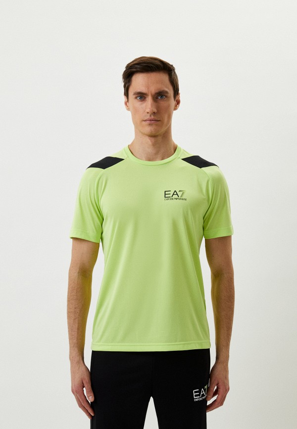 мужская спортивные футболка ea7, зеленая
