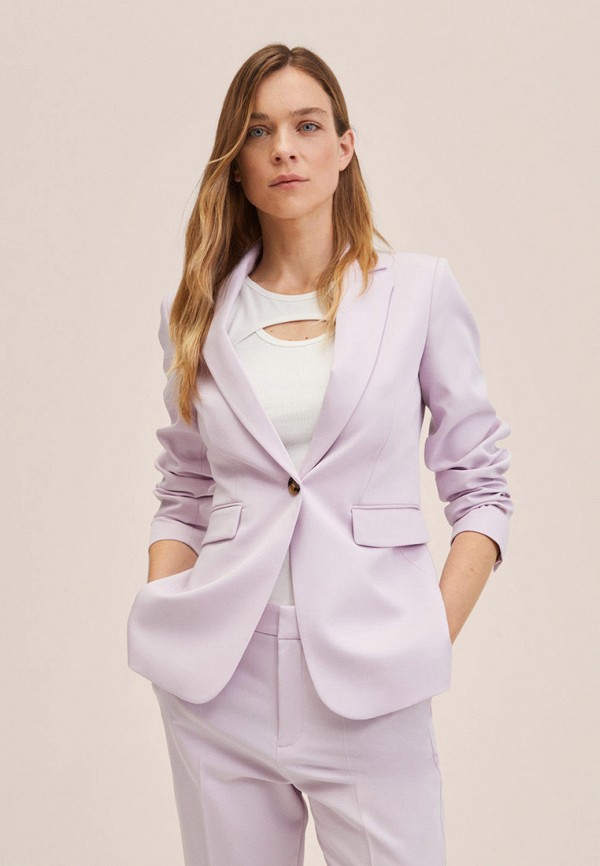 женский пиджак mango, фиолетовый