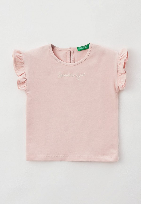 футболка с коротким рукавом united colors of benetton для девочки, розовая