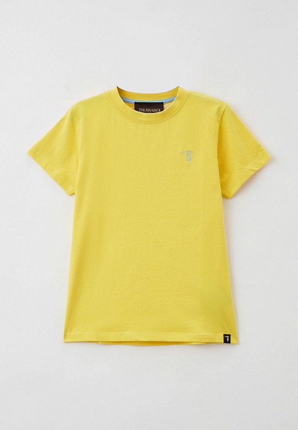 футболка с коротким рукавом trussardi kids для мальчика, желтая