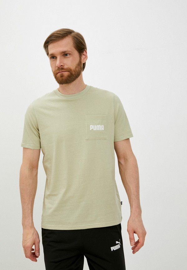 мужская спортивные футболка puma, зеленая