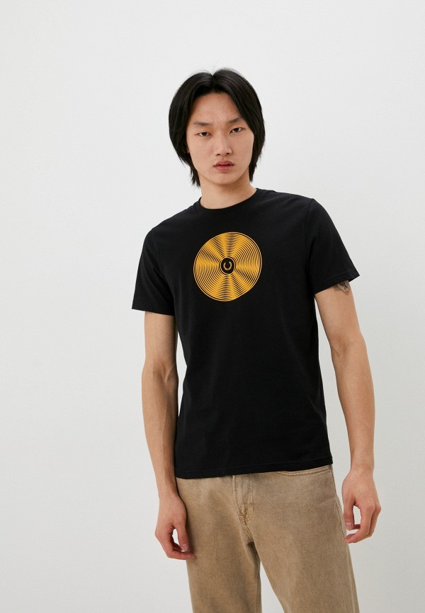 мужская футболка с коротким рукавом fred perry, черная