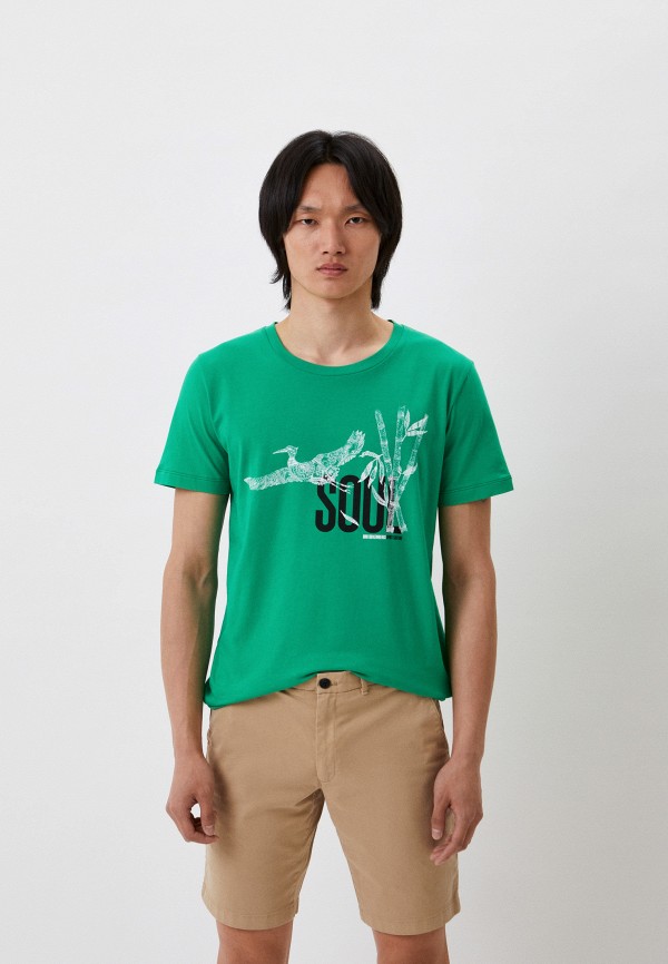 мужская футболка bikkembergs, зеленая