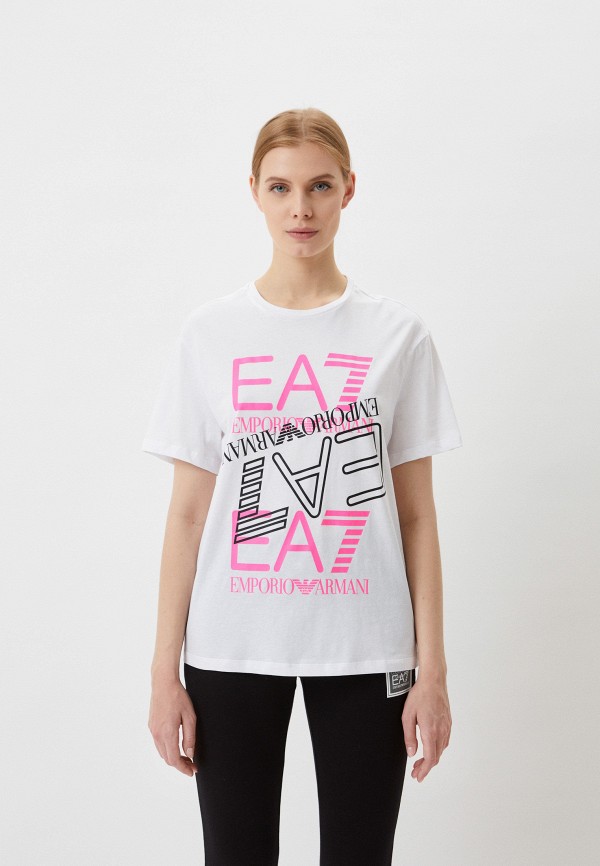 женская футболка ea7, белая
