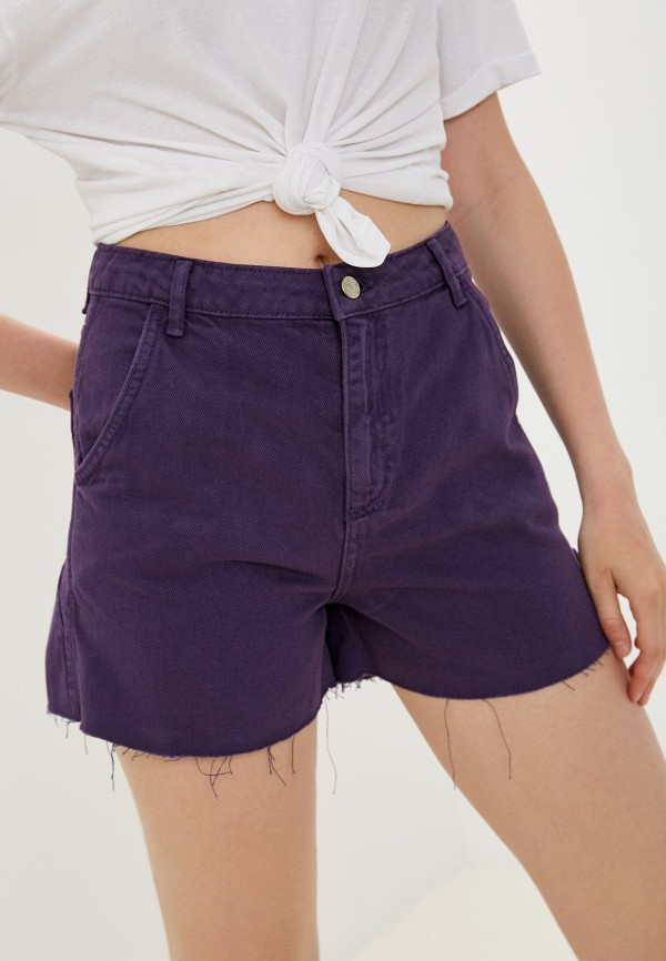 женские джинсовые шорты trendyol, фиолетовые