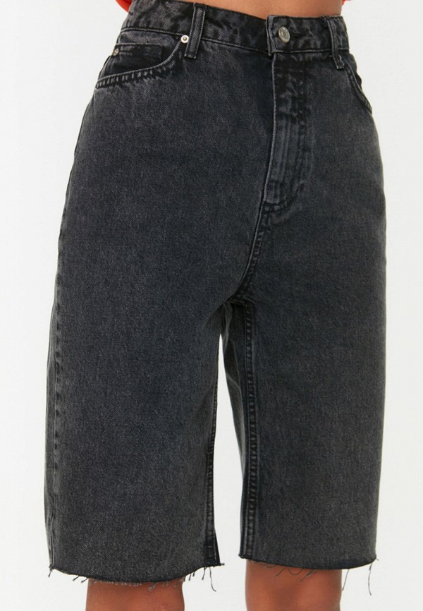 женские джинсовые шорты trendyol, черные