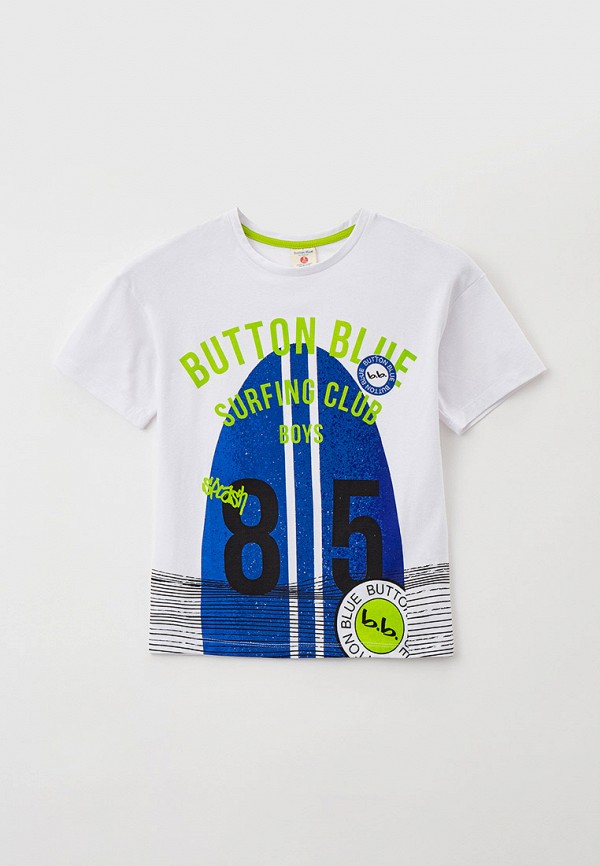 футболка с коротким рукавом button blue для мальчика, белая