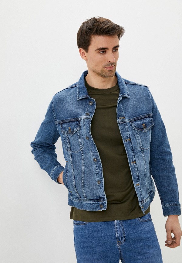мужская джинсовые куртка marks & spencer, синяя
