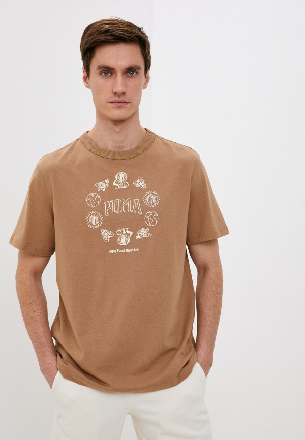 мужская спортивные футболка puma, коричневая