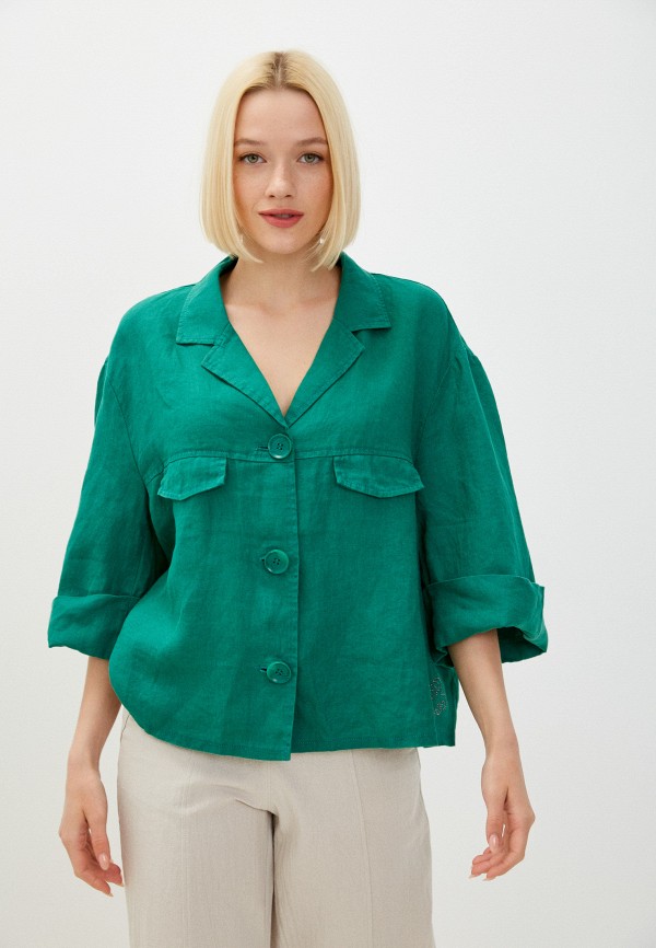 женская рубашка с коротким рукавом betty barclay, зеленая