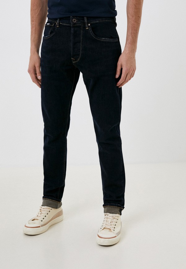 мужские зауженные джинсы pepe jeans london, синие